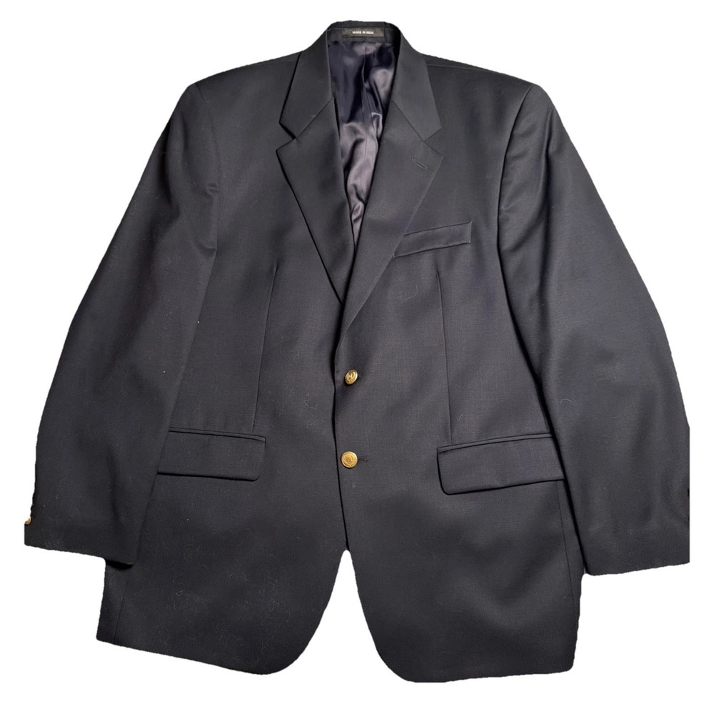 LAUREN RALPH LAUREN Men's Navy Wool Blazer Gold Button Size 42R